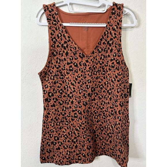 Torrid Orange Leopard V Neck Foxy Tank Top Size Large (0) - Picture 1 of 7